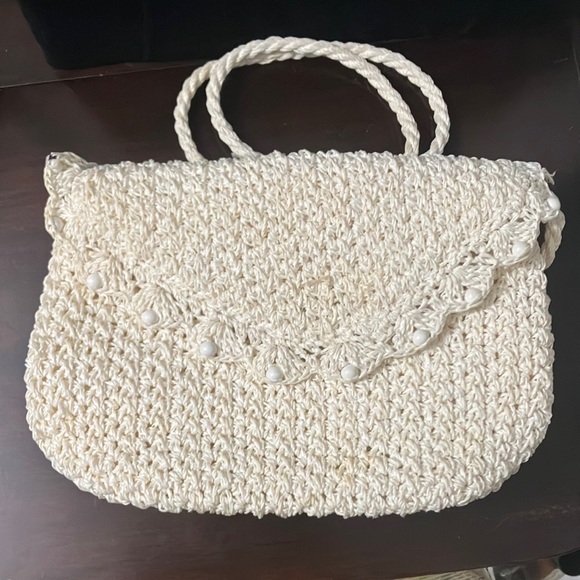 Handbags - Vintage 1950s / 1960s Straw / Rattan Crossbody Purse Made in Japan